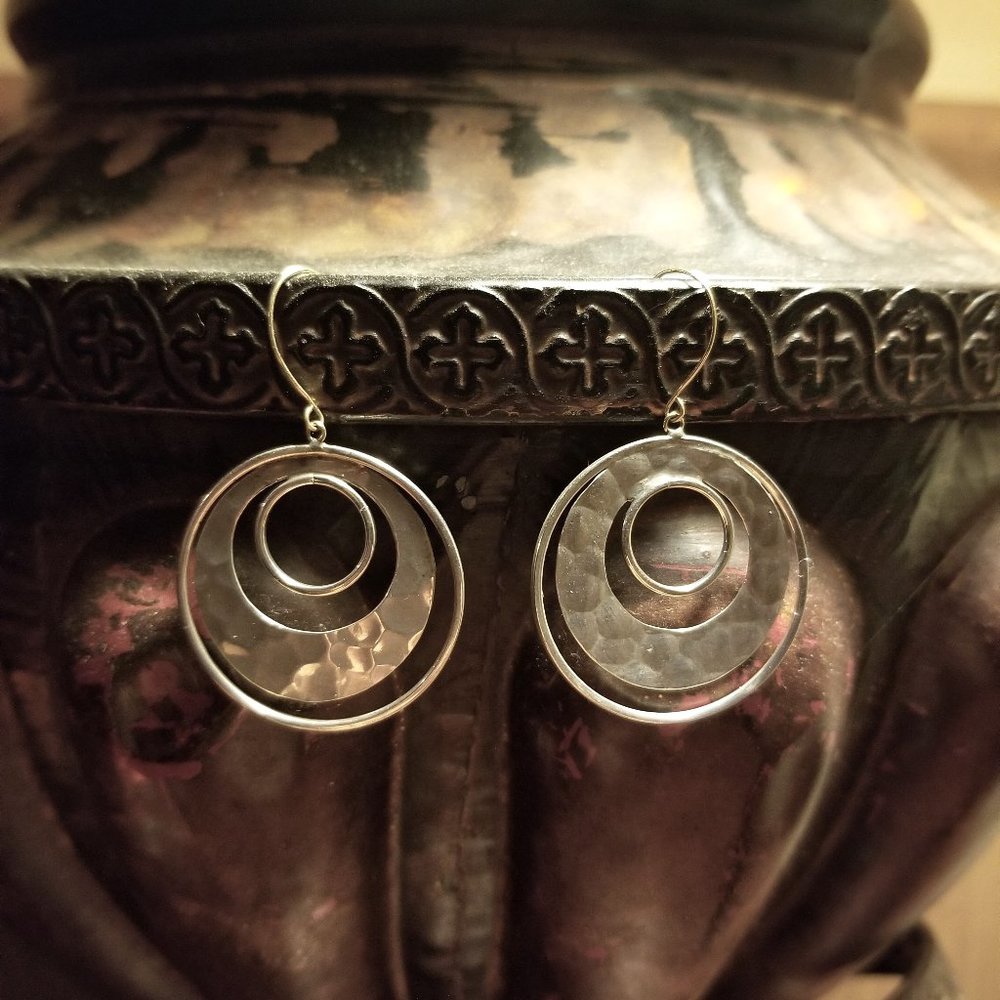 Handmade Hammered Silver Earrings